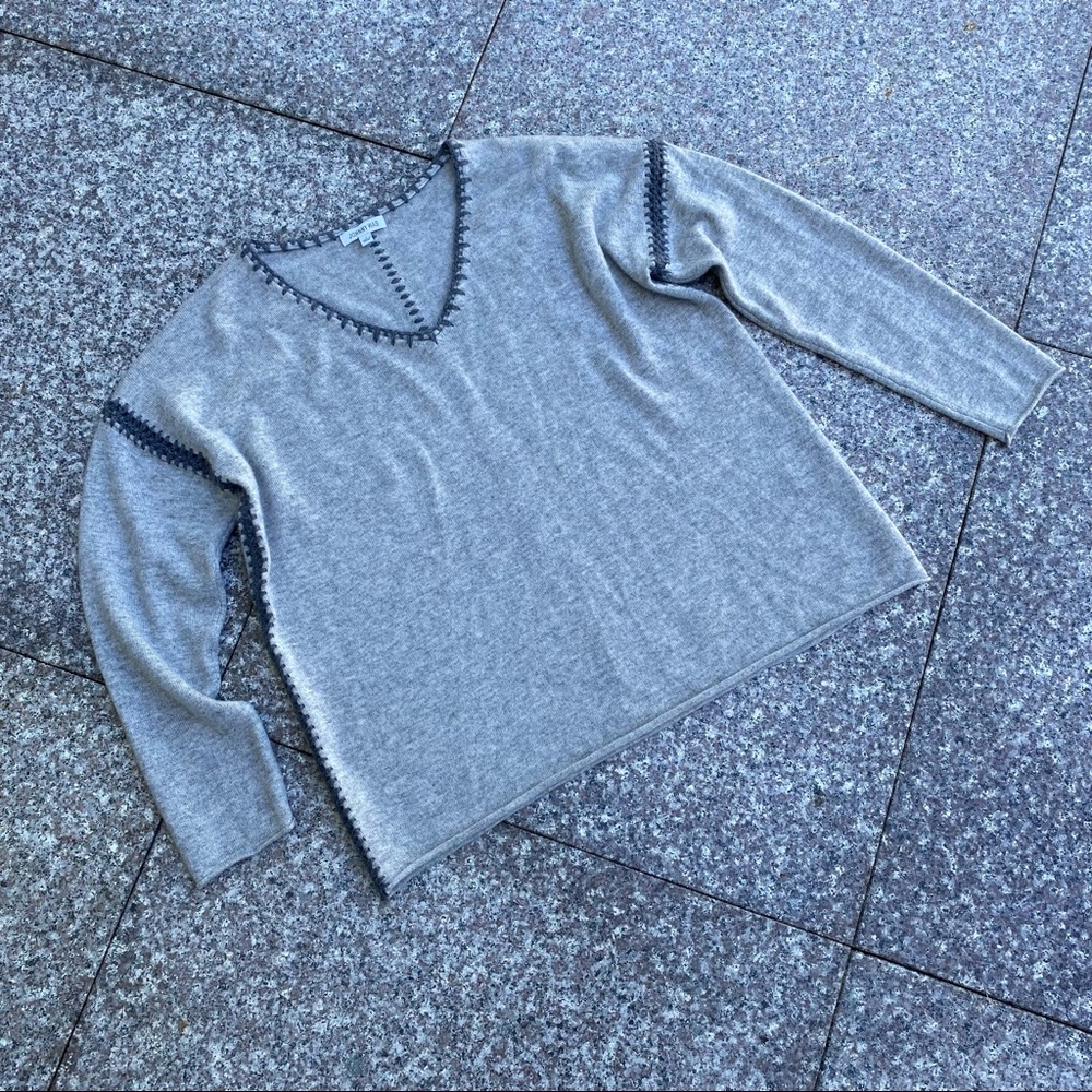 Johnny Was whipstitch cashmere sweater